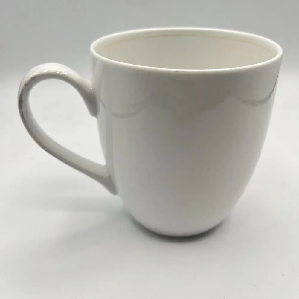 Crate & Barrel Mug White Porcelain Handled 4